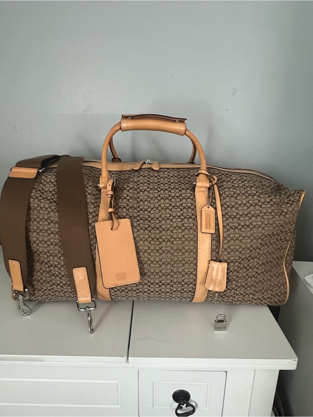 Coach Vintage Monogram Weekender Duffel Bag-UNISEX-